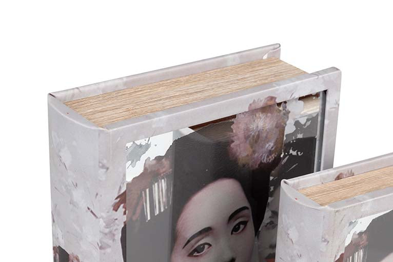 Set 2 Boxes Mirror Book 21x7x30 / 16x5x24 cm