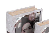 Set 2 Boxes Mirror Book 21x7x30 / 16x5x24 cm
