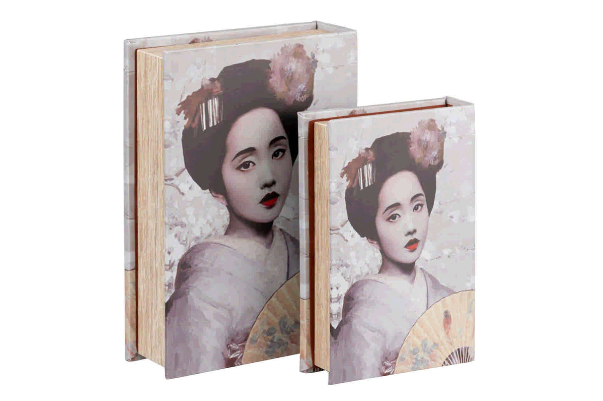 Set 2 Boxes Mirror Book 21x7x30 / 16x5x24 cm