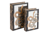 Set 2 Boxes Mirror Book 21x7x30 / 16x5x24 cm