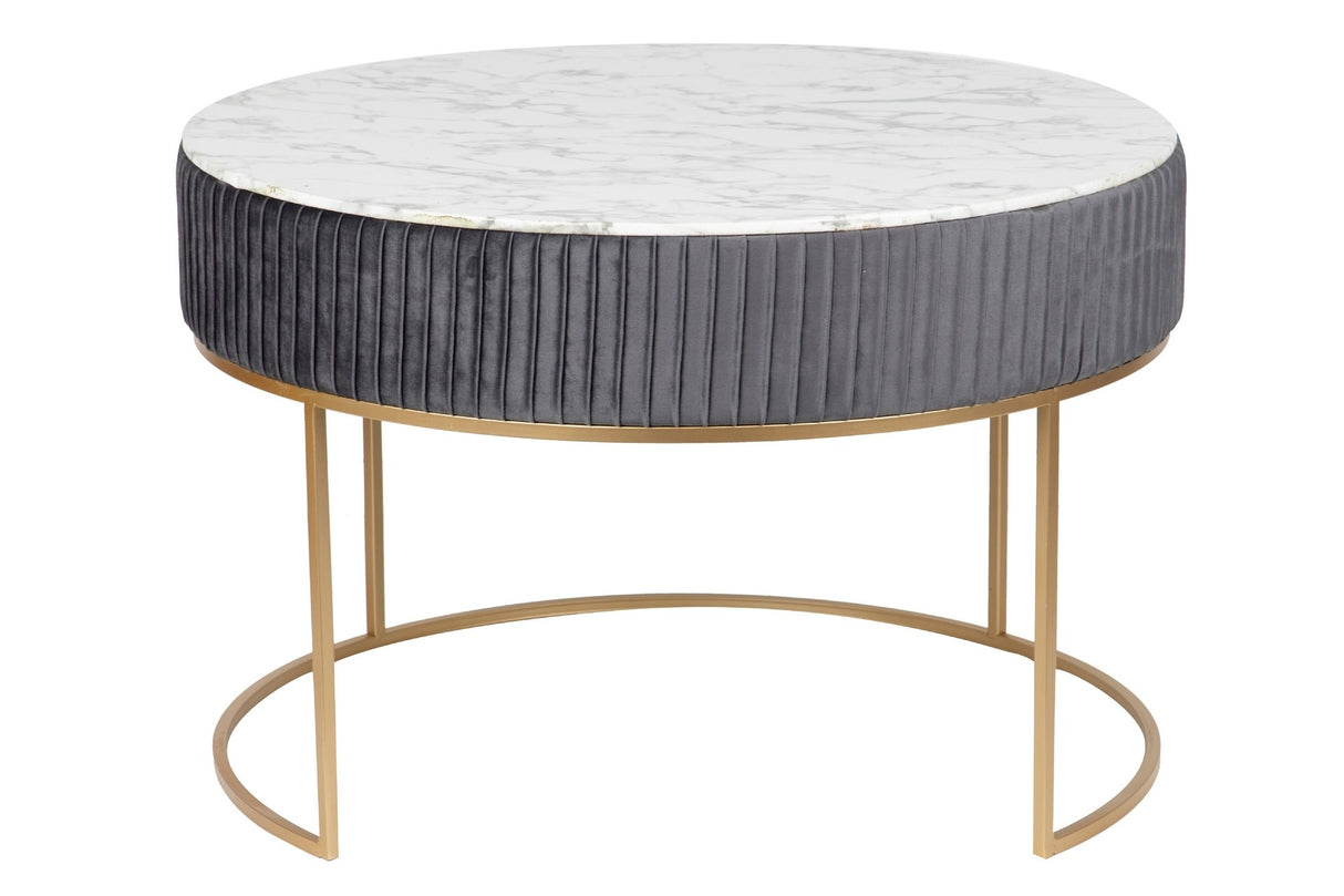 MESA CON 3 PUFFS VELVET METAL 80x80x53 38x30x40CM