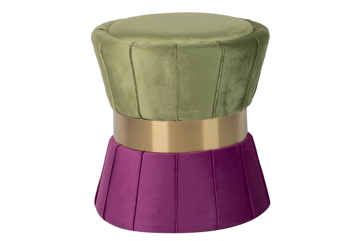 PUFF VELVET VERDE MORADO 40x40x44 CM