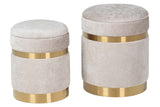SET 2 PUFFS VELVET 36x36x44 31x31x38 CM