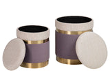 SET 2 PUFFS POLIESTER 36x36x44 31x31x38 CM