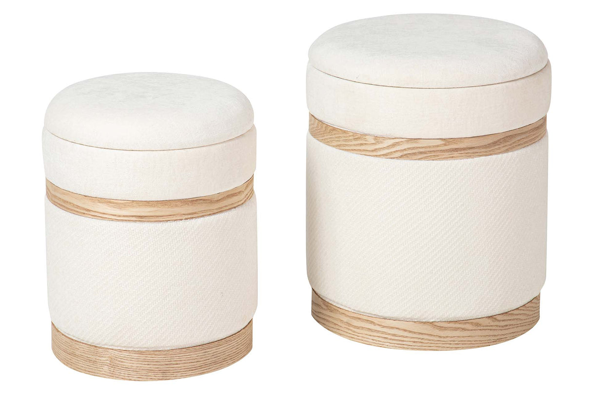 SET 2 PUFFS POLIESTER 36x36x44 31x31x38 CM