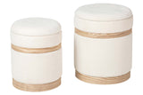 SET 2 PUFFS POLIESTER 36x36x44 31x31x38 CM