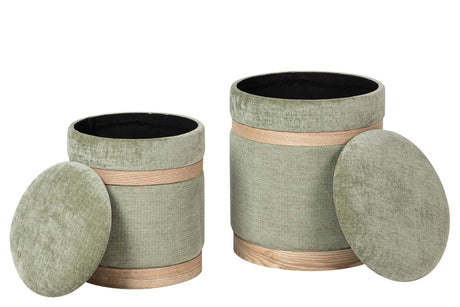 SET 2 PUFFS POLIESTER 36x36x44 31x31x38 CM