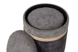 SET 2 PUFFS VELVET 36x36x44 31x31x38 CM