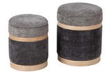 SET 2 PUFFS VELVET 36x36x44 31x31x38 CM