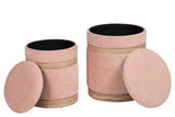 SET 2 PUFFS VELVET 36x36x44 31x31x38 CM