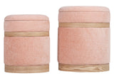 SET 2 PUFFS VELVET 36x36x44 31x31x38 CM