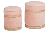 SET 2 PUFFS VELVET 36x36x44 31x31x38 CM