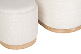 SET 2 PUFFS CHENILLA MADERA 83x48x42 69x38x35 CM