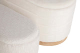 SET 2 PUFFS CHENILLA MADERA 83x48x42 69x38x35 CM