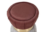 PUFF VELVET GRANATE GRIS 40x40x44 CM