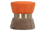 PUFF VELVET NARANJA MARRON 40x40x44 CM