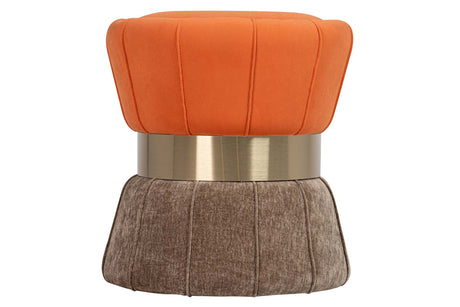 PUFF VELVET NARANJA MARRON 40x40x44 CM