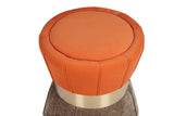 PUFF VELVET NARANJA MARRON 40x40x44 CM