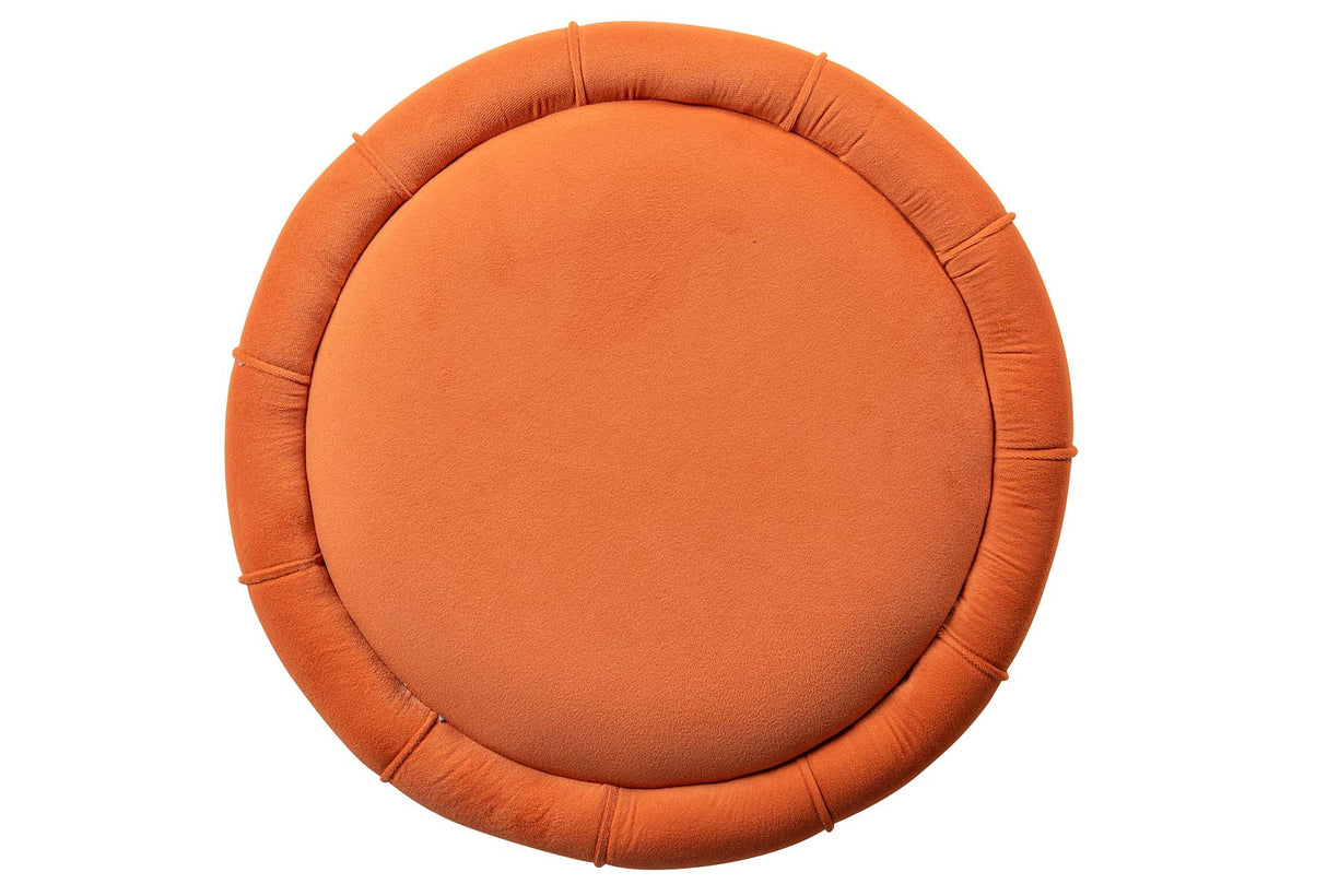 PUFF VELVET NARANJA MARRON 40x40x44 CM
