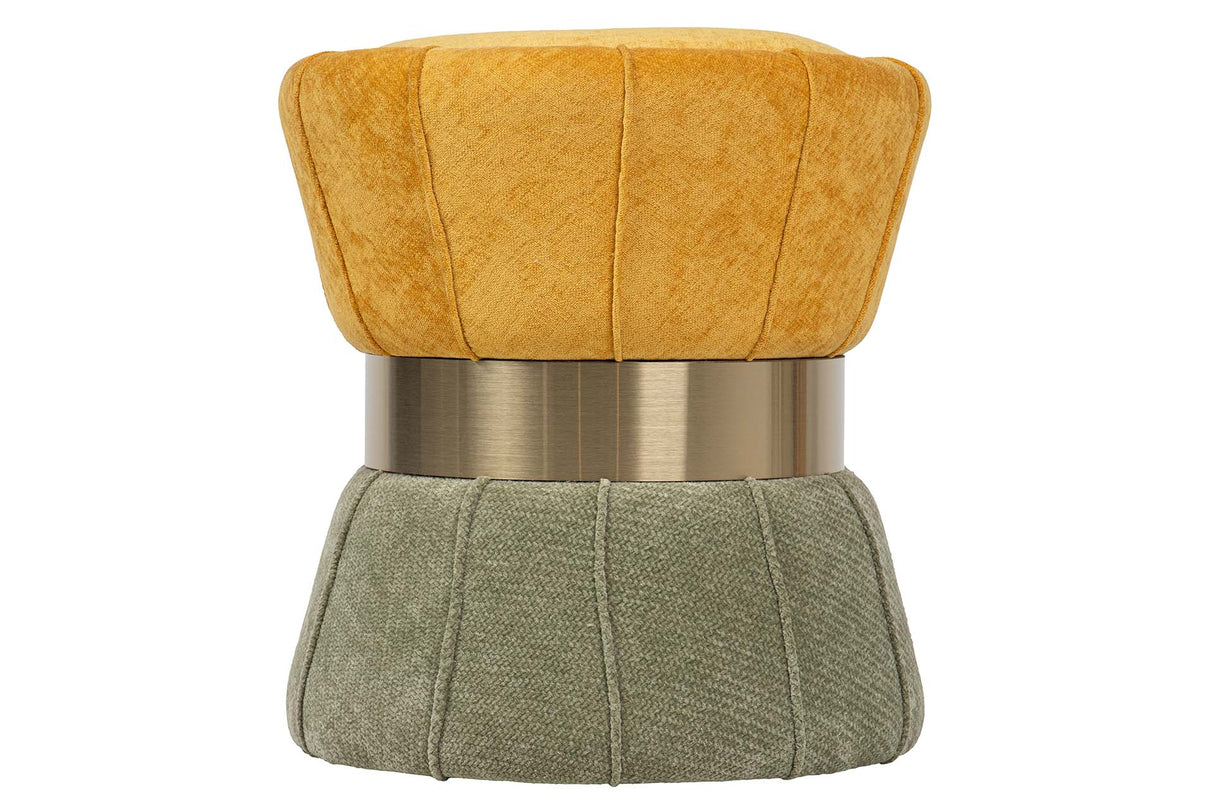 PUFF VELVET VERDE AMARILLO 40x40x44 CM