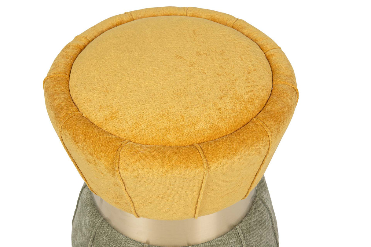 PUFF VELVET VERDE AMARILLO 40x40x44 CM