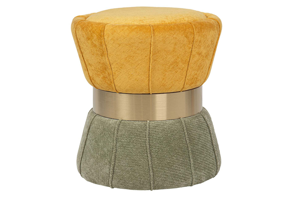PUFF VELVET VERDE AMARILLO 40x40x44 CM