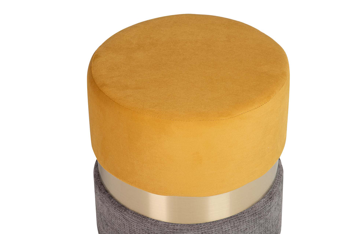 PUFF VELVET AMARILLO GRIS 40x40x44 CM