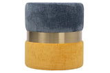 PUFF POLIESTER AZUL AMARILLO 40x40x43 CM
