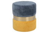 PUFF POLIESTER AZUL AMARILLO 40x40x43 CM