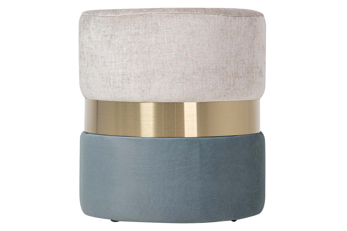 PUFF VELVET AZUL GRIS 40x40x43 CM