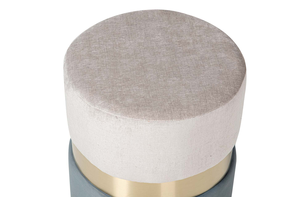 PUFF VELVET AZUL GRIS 40x40x43 CM