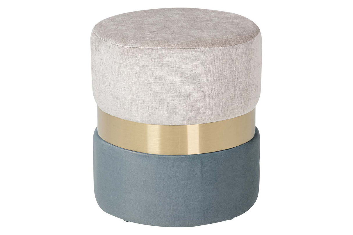 PUFF VELVET AZUL GRIS 40x40x43 CM