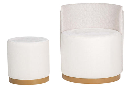 SET BUTACA Y PUFF VELVET 61x61x70 40x40x40 CM