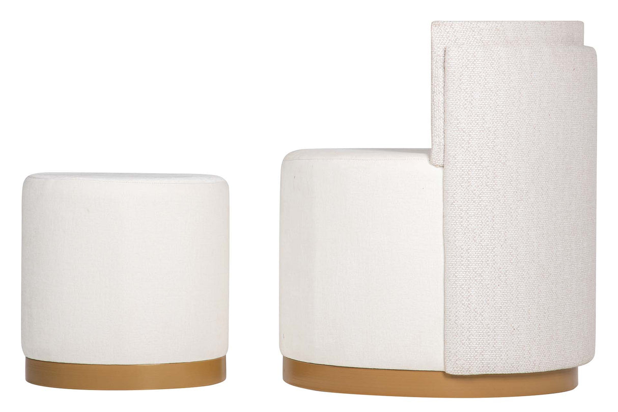 SET BUTACA Y PUFF VELVET 61x61x70 40x40x40 CM