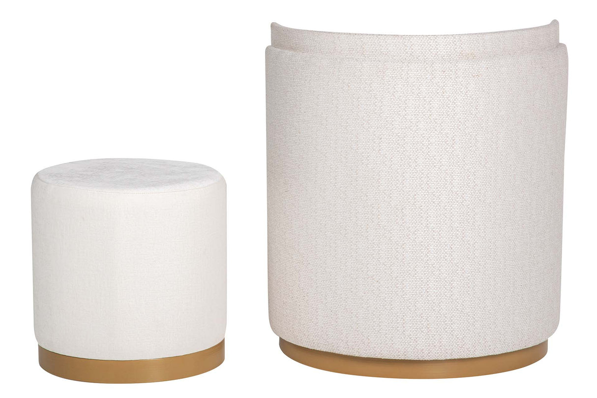 SET BUTACA Y PUFF VELVET 61x61x70 40x40x40 CM