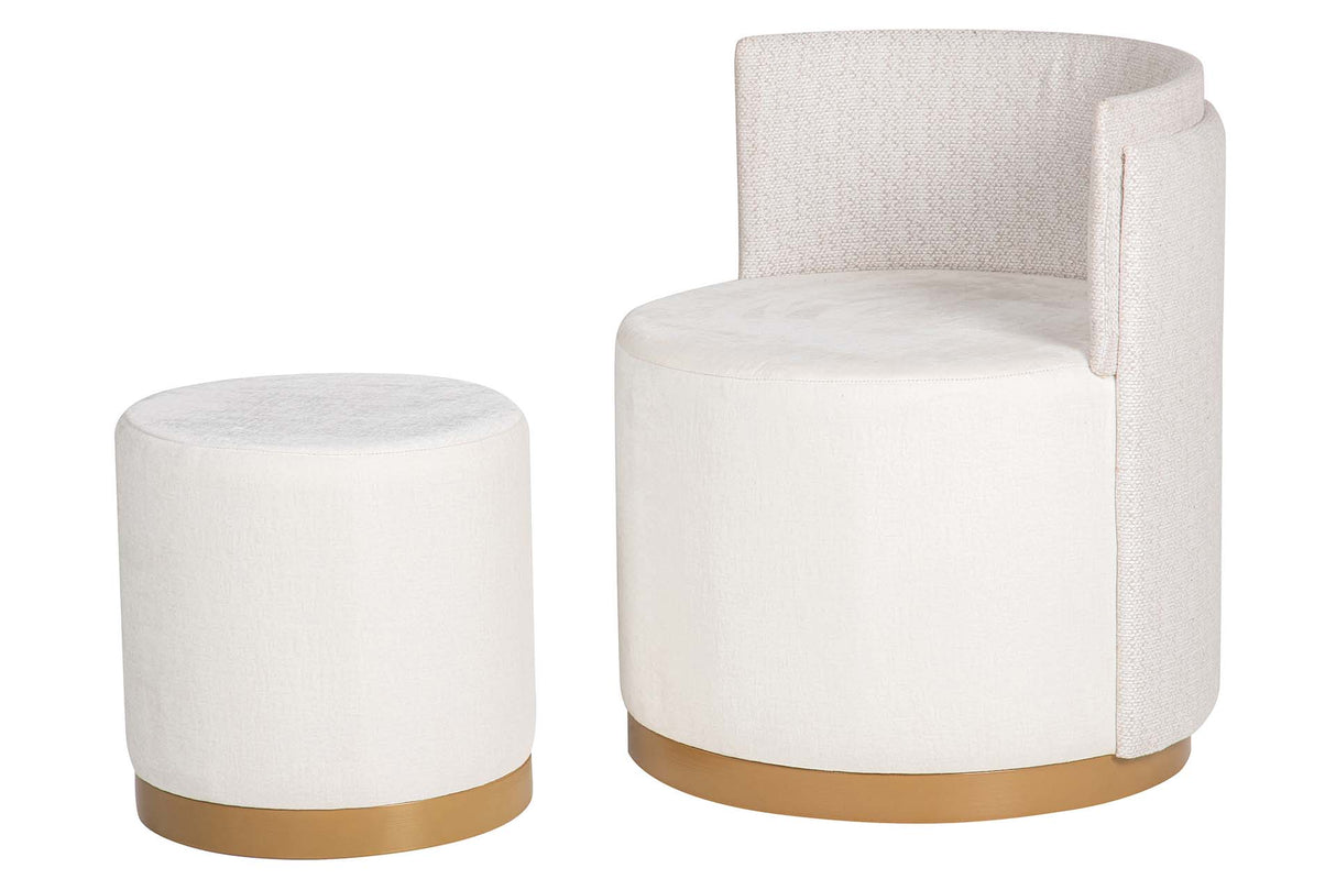 SET BUTACA Y PUFF VELVET 61x61x70 40x40x40 CM