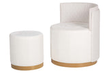 SET BUTACA Y PUFF VELVET 61x61x70 40x40x40 CM