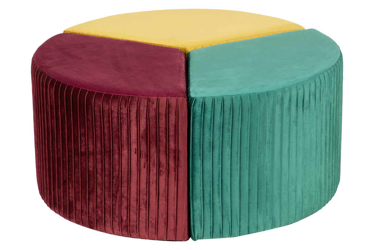 SET 3 PUFFS VELVET 38x30x40 CM