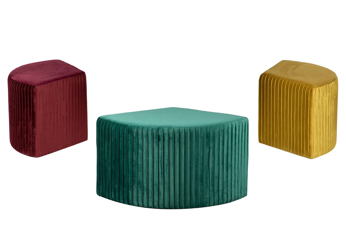 SET 3 PUFFS VELVET 38x30x40 CM