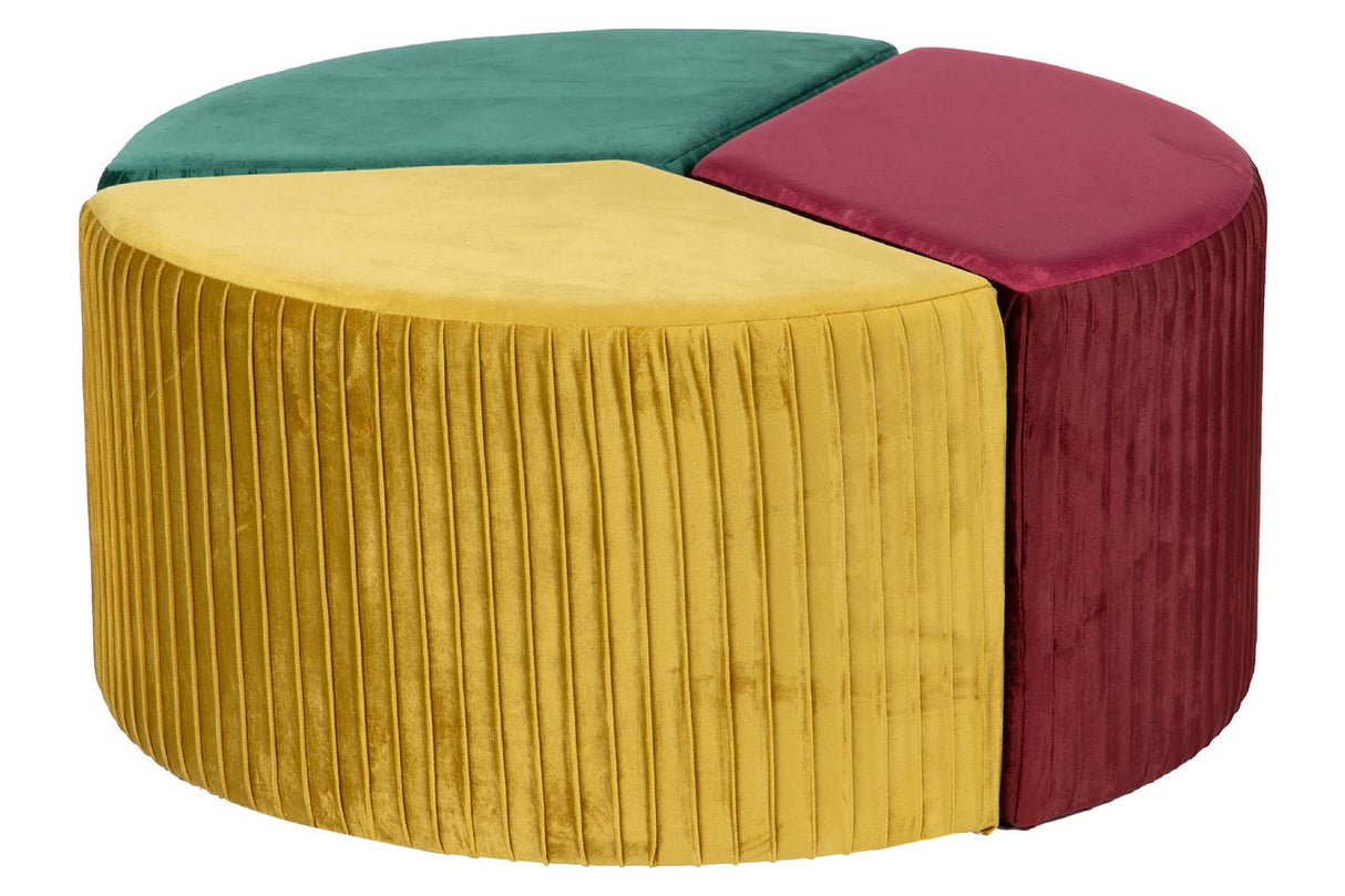 SET 3 PUFFS VELVET 38x30x40 CM