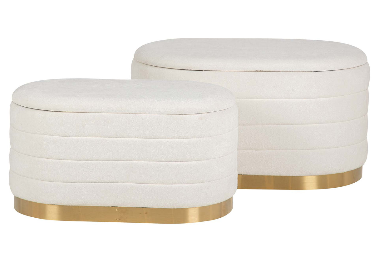 SET 2 PUFFS LINO MADERA 83x48x42 69x38x35 CM