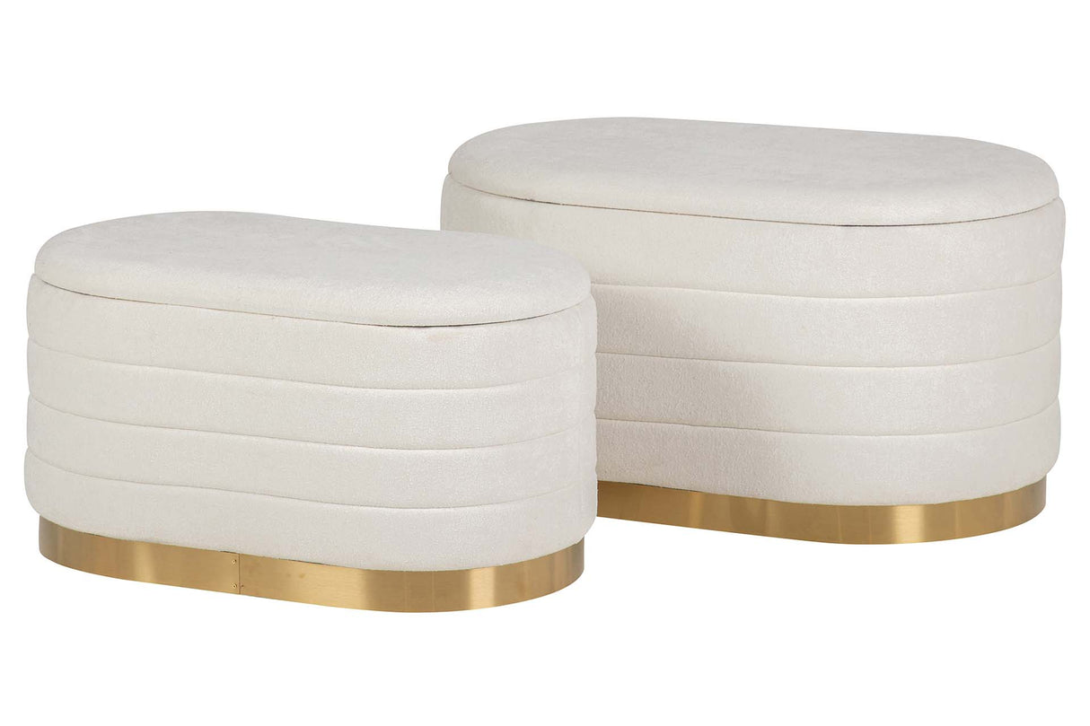 SET 2 PUFFS LINO MADERA 83x48x42 69x38x35 CM