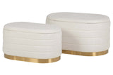 SET 2 PUFFS LINO MADERA 83x48x42 69x38x35 CM