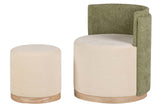 SET BUTACA Y PUFF VELVET 61x61x70 40x40x40 CM