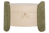 PUFF VELVET CHENILLE BLANCO VERDE 70x54x48 CM
