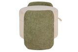 PUFF VELVET CHENILLE BLANCO VERDE 70x54x48 CM