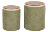 SET 2 PUFFS VELVET CHENILLA 36x36x44 31x31x38 CM