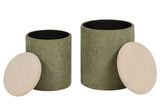 SET 2 PUFFS VELVET CHENILLA 36x36x44 31x31x38 CM