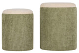 SET 2 PUFFS VELVET CHENILLA 36x36x44 31x31x38 CM