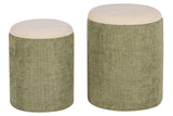 SET 2 PUFFS VELVET CHENILLA 36x36x44 31x31x38 CM